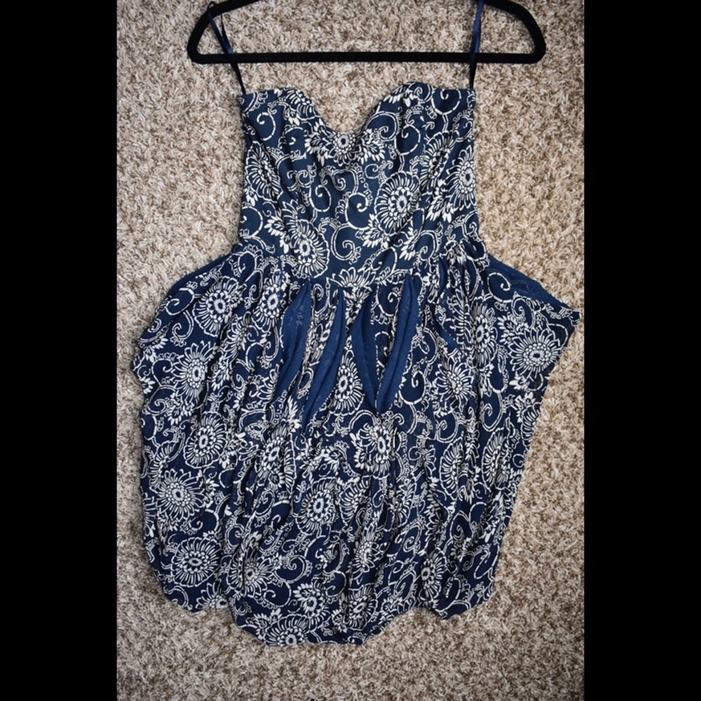 Navy & White Flower Dress